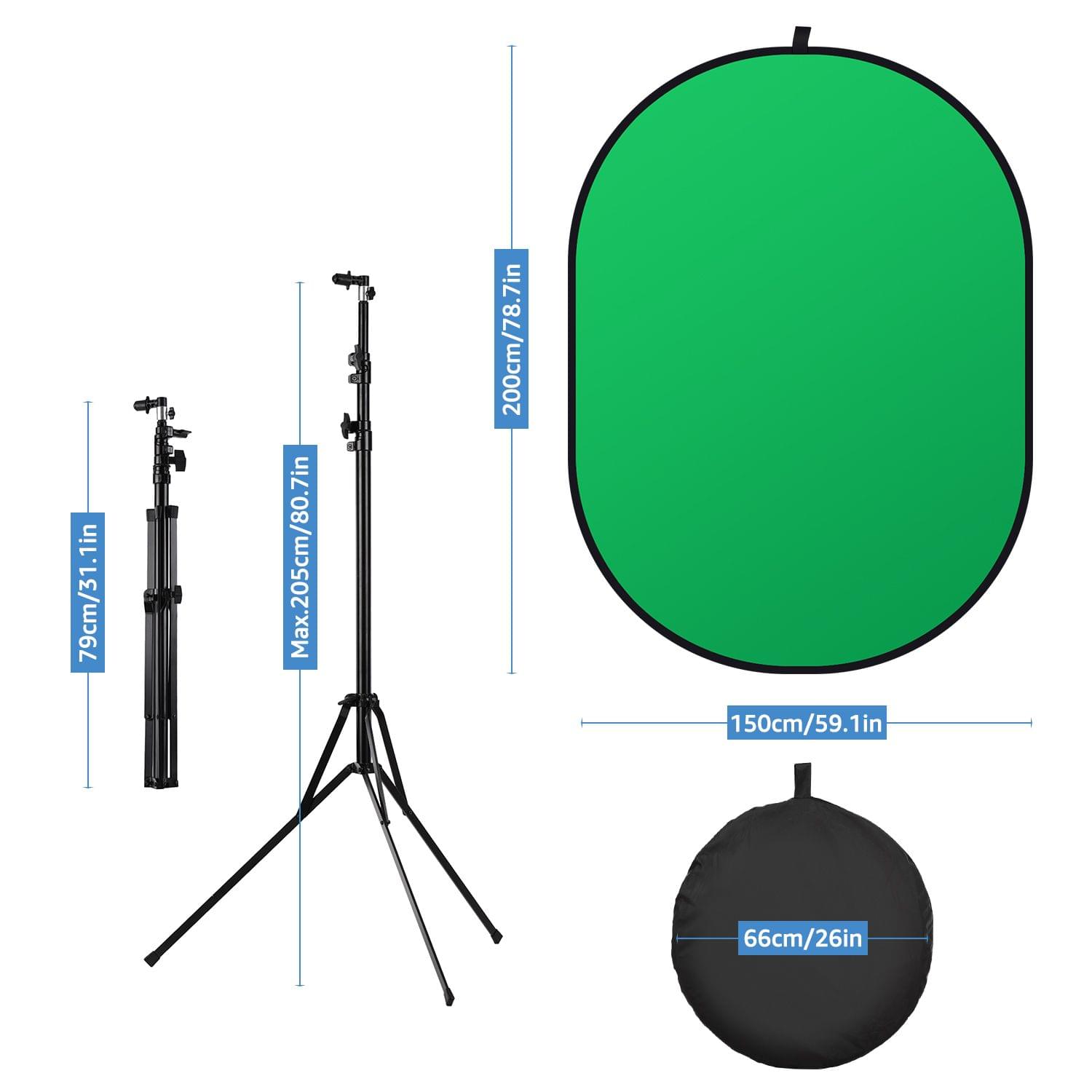 5 * 6.5ft/ 1.5 * 2m Green & Blue 2-in-1 Studio Collapsible - Blue&green