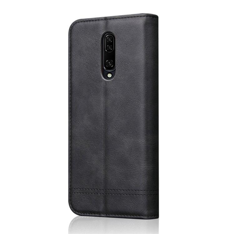 Casual Style Retro Crazy Horse Texture Horizontal Flip Leather Case for OnePlus 7 Pro, with Card Slots & Holder & Wallet (Black)