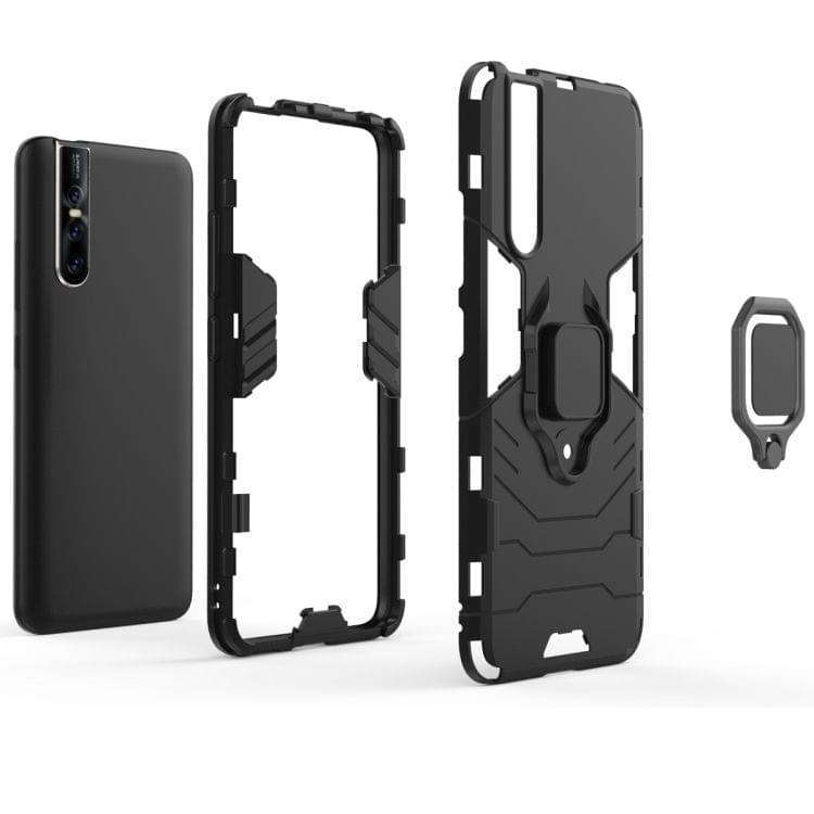 PC + TPU Shockproof Protective Case for Vivo V15 Pro, with Magnetic Ring Holder (Black)