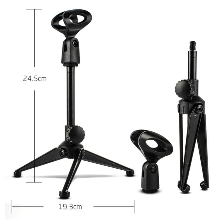 Extendable Adjustable Microphone Tripod Desktop Stand, Height: 19.5-24.5cm