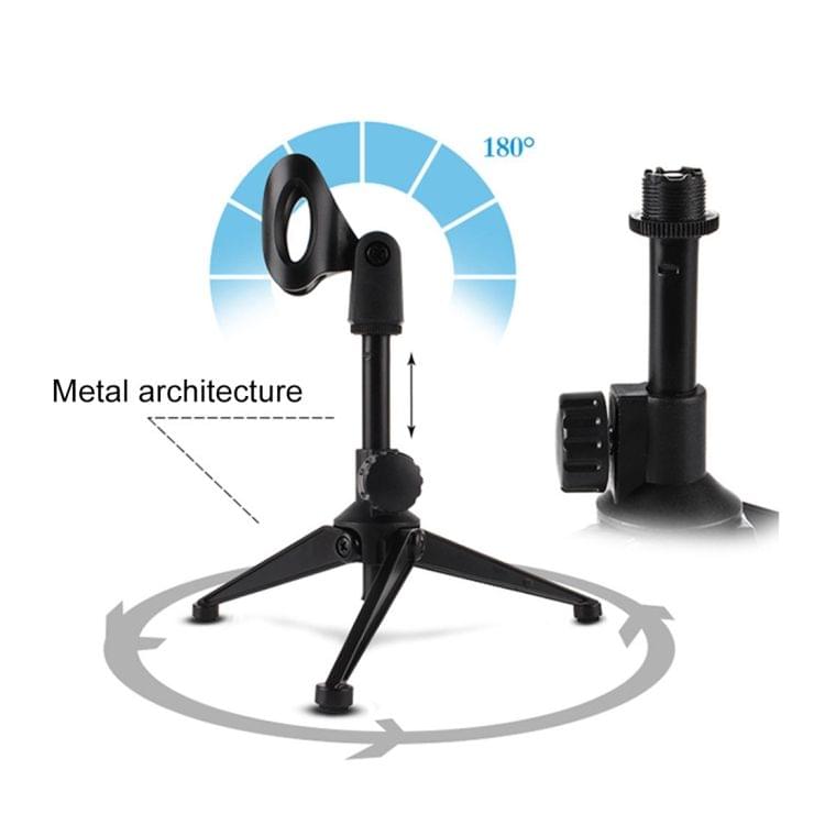 Extendable Adjustable Microphone Tripod Desktop Stand, Height: 19.5-24.5cm