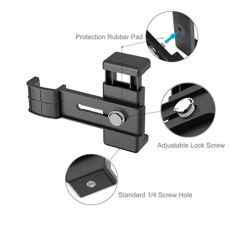 PULUZ Smartphone Fixing Clamp 1/4 inch Holder Mount Bracket for DJI OSMO Pocket