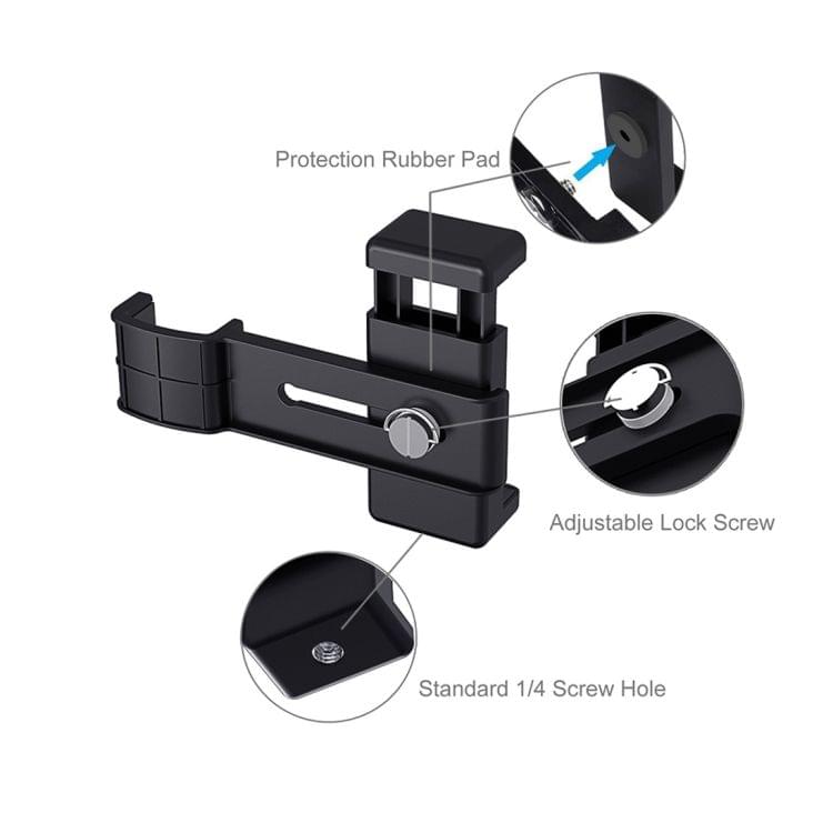 PULUZ Smartphone Fixing Clamp 1/4 inch Holder Mount Bracket + Grip Folding Tripod Mount Kits for DJI OSMO Pocket