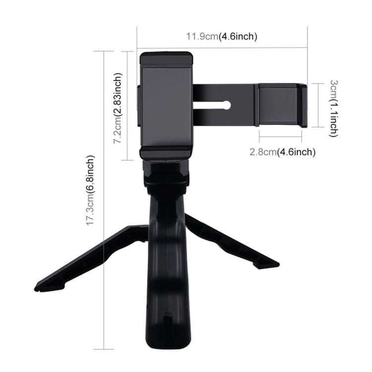 PULUZ Smartphone Fixing Clamp 1/4 inch Holder Mount Bracket + Grip Folding Tripod Mount Kits for DJI OSMO Pocket