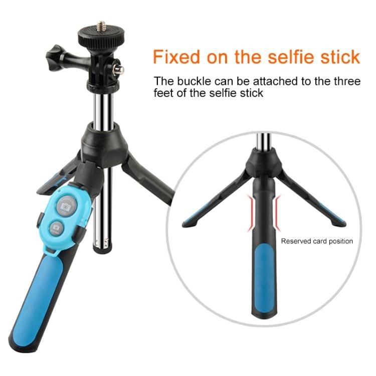 Bluetooth Remote Control Integrated Tripod Selfie Stick for Sports Camera / 4-6 inch Phones, Size:19-93cm(Blue)