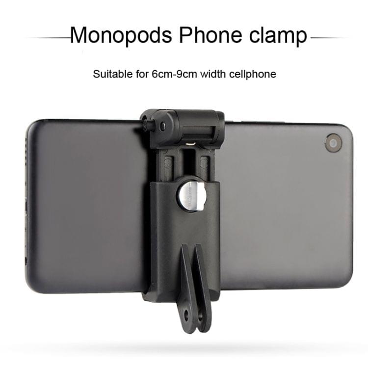 Selfie Sticks Monopods Mount Phone Clamp for iPhone, Samsung, HTC, Sony, LG and other Smartphones, Clip Range: 6-9cm(Black)