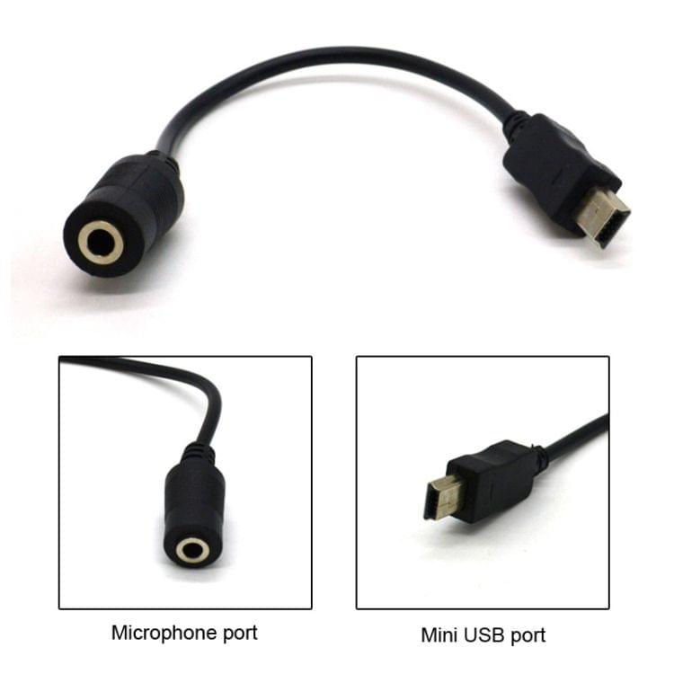 10pin Mini USB to 3.5mm Mic Adapter Cable for GoPro HERO3, Length: 16.5cm