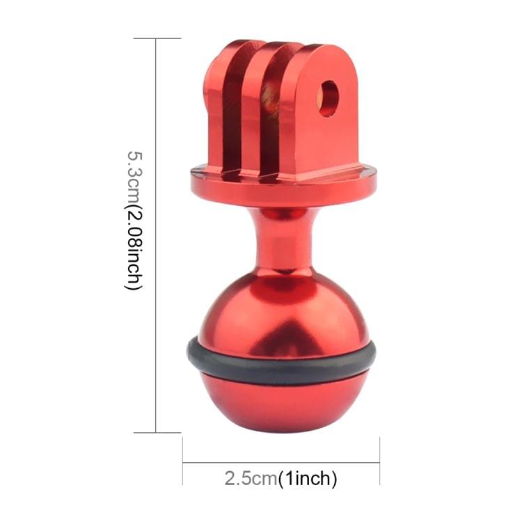 PULUZ  CNC Aluminum Ball Head Adapter Mount for DJI Osmo Action, GoPro HERO7 /6 /5 /5 Session /4 Session /4 /3+ /3 /2 /1, Xiaoyi and Other Action Cameras, Diameter: 2.5cm(Red)