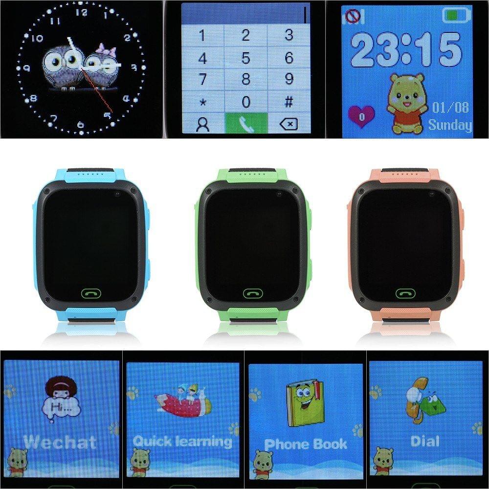 Kids Smart Watch Children Tracker Smartwatch with Camera SOS Lighting for IOS Android BT Cell Phone Touch Screen Blue