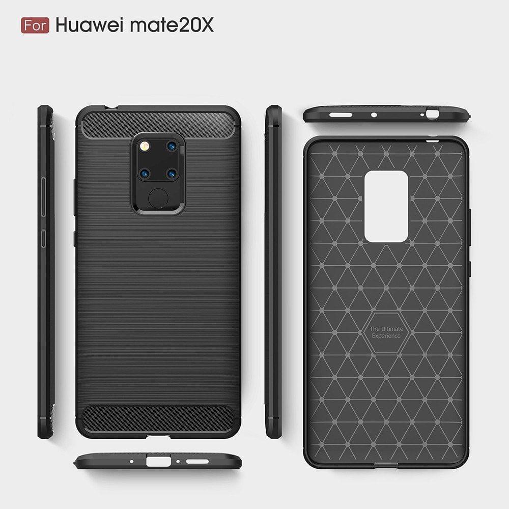 Phone Case Carbon Fiber Wire Drawing TPU Phone Protection Cover Simple Lightweight Mobile Phone Protector for HUAWEI Mate 20X