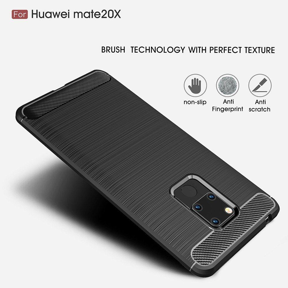 Phone Case Carbon Fiber Wire Drawing TPU Phone Protection Cover Simple Lightweight Mobile Phone Protector for HUAWEI Mate 20X