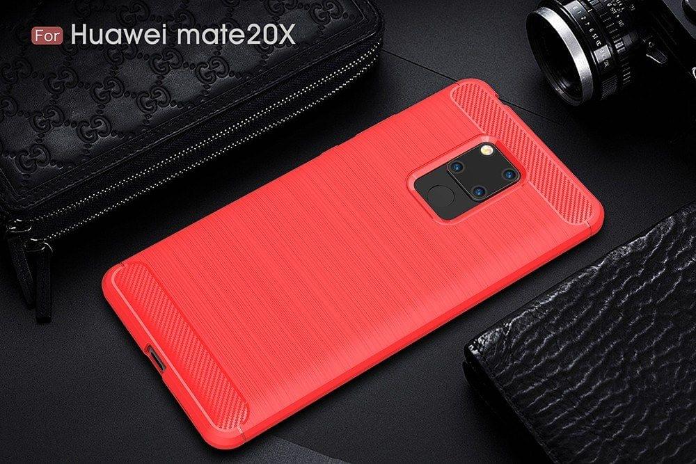 Phone Case Carbon Fiber Wire Drawing TPU Phone Protection Cover Simple Lightweight Mobile Phone Protector for HUAWEI Mate 20X