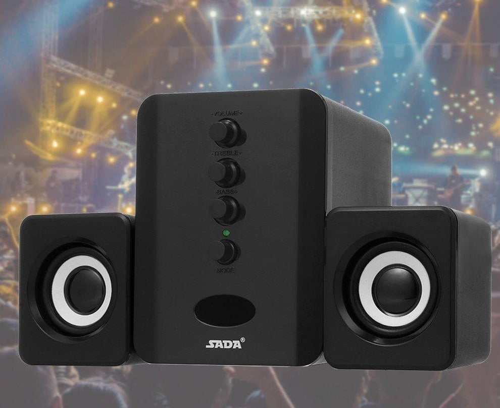 SADA D-202 USB Wired Bluetooth Speaker Set Computer Speakers Bass Music Player Subwoofer Sound Box for Desktop Laptop Tablet PC Smart Phone