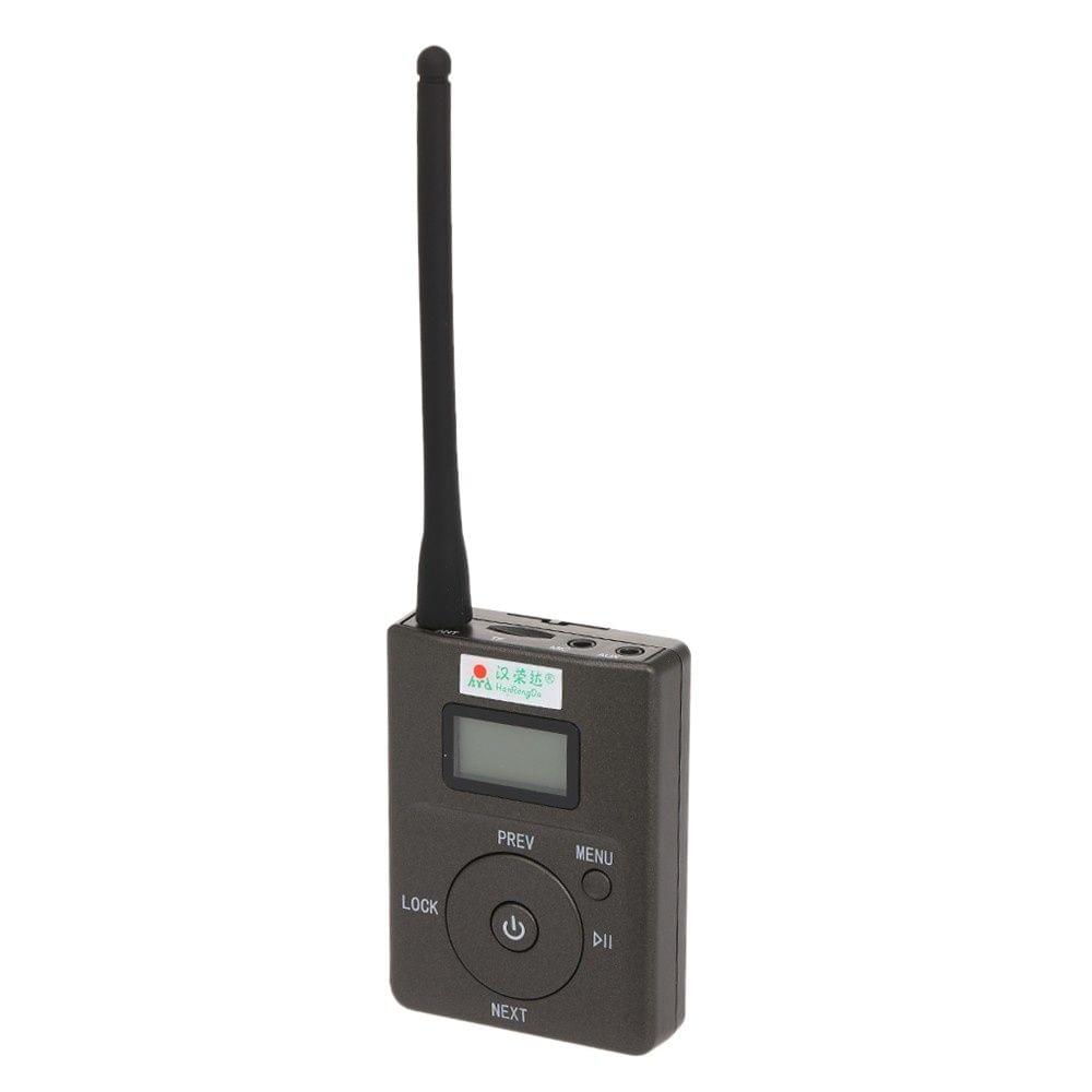 HanRongDa HDR-831 Portable Stereo Digital FM Transmitter Mini FM Radio Station Broadcast with Mic Audio Launch 500 Meters TF Card Slot AUX IN Microphone Input