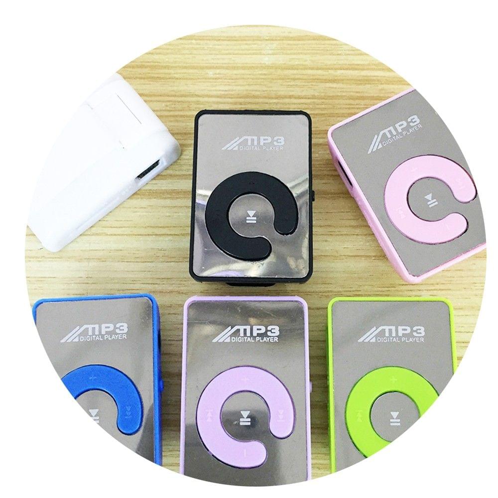 Mini Mirror Clip MP3 Player Portable Fashion Sport USB Digital Music Player Micro SD TF Card Media Player