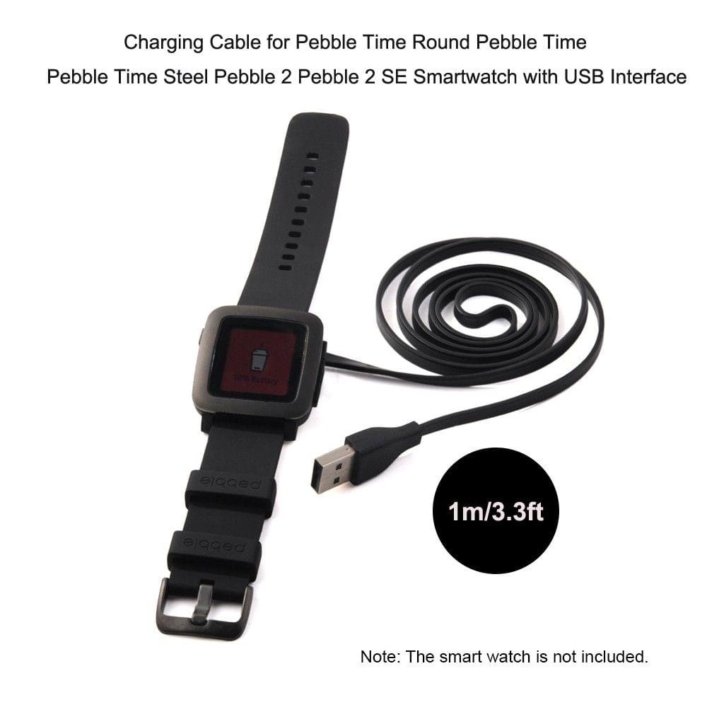 Smart Watch Charging Cable for Pebble Time Round Pebble Time Pebble Time Steel Pebble 2 Pebble 2 SE Smartwatch with USB Interface 1-meter Cable with Magnetic Interface Smart Watch Charging Cables