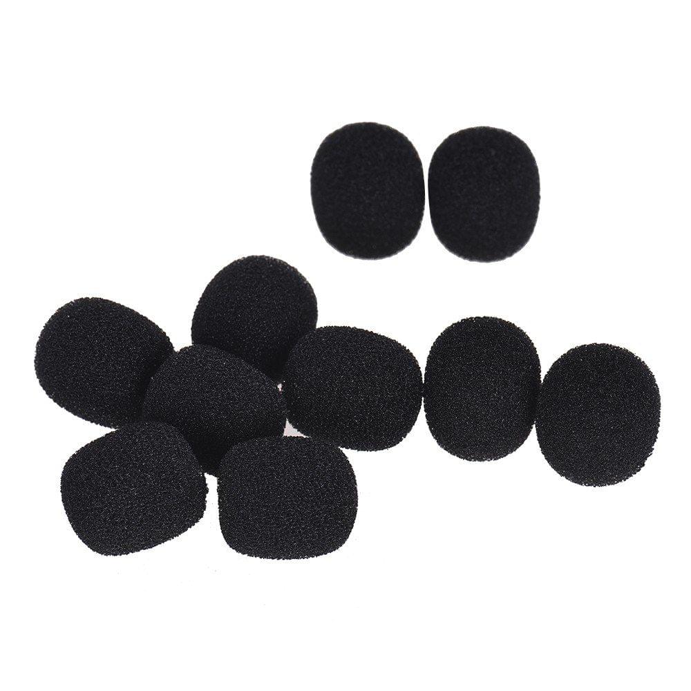 Andoer Mini Lapel Headset Microphone Windscreen Mic Foam Cover, Black 10-Pack