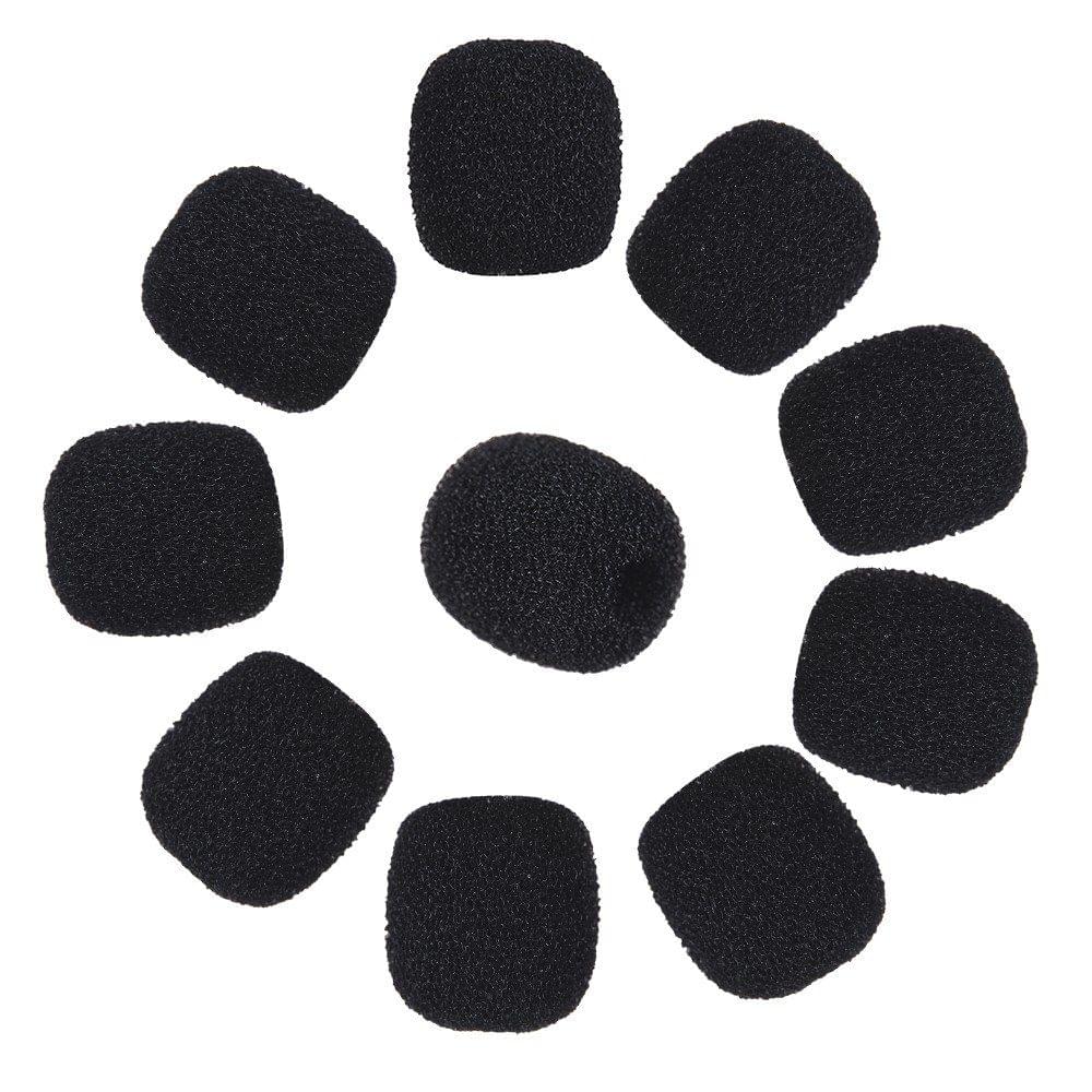 Andoer Mini Lapel Headset Microphone Windscreen Mic Foam Cover, Black 10-Pack