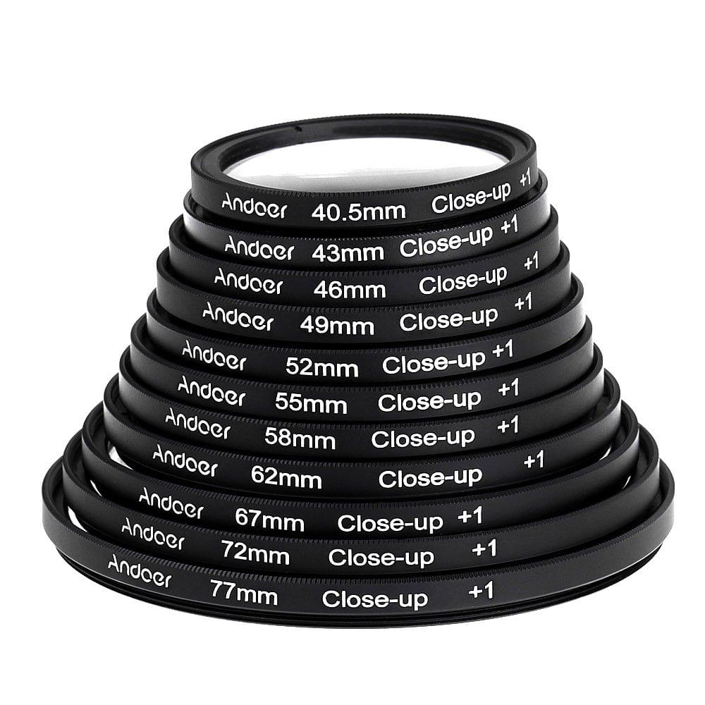 Andoer 58mm Macro Close-Up Filter Set +1 +2 +4 +10 with Pouch for Nikon Ca150n Rebel T5i T4i EOS 1100D 650D 600D DSLRs