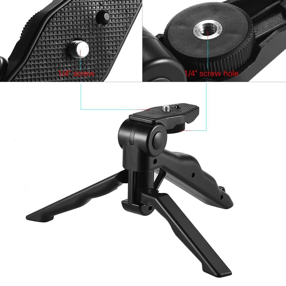 Andoer Mini Tabletop Tripod Stand Handheld Grip Stabilizer with Universal Smartphone Clip Holder Bracket for Digital Camera for iPhone 7 Plus/7/6/6 Plus/6s