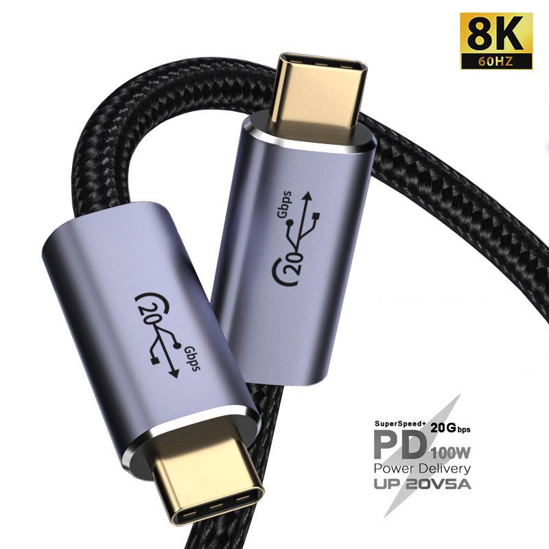 0.5m PD 100W USB-C 3.2 Gen2 Data Cable 8K/60Hz 20Gbps High Speed Video Date Transmission Fast Charging Cord - UNIQKART