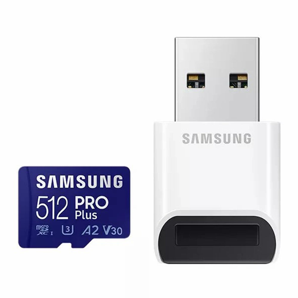 SAMSUNG Micro SD Card 512GB U3 V30 TF Card + Card Reader for Digital Camera / Smartphone / Tablet - Blue