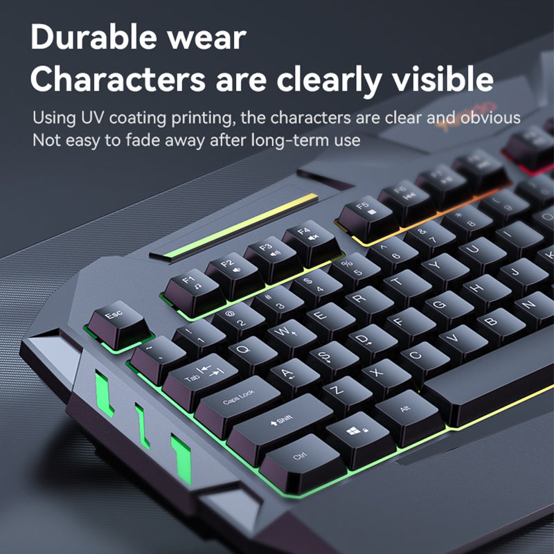 YESIDO KB21 1.5m USB Wired Keyboard 104-key Gaming Keyboard with Breathing Light
