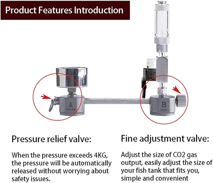 Aquarium DIY CO2 Reactor Generator System Kit For Aquarium Tank Co2 Regulator Diffuser Solenoid