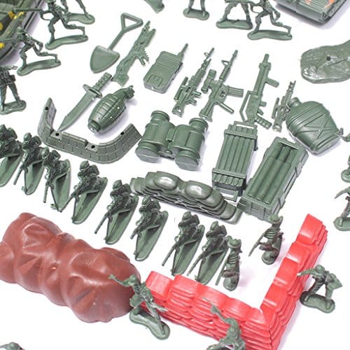 290 Pieces Army Men Playset 4cm Soldier Action Figures with Tanks Planes Flags & More Accessories