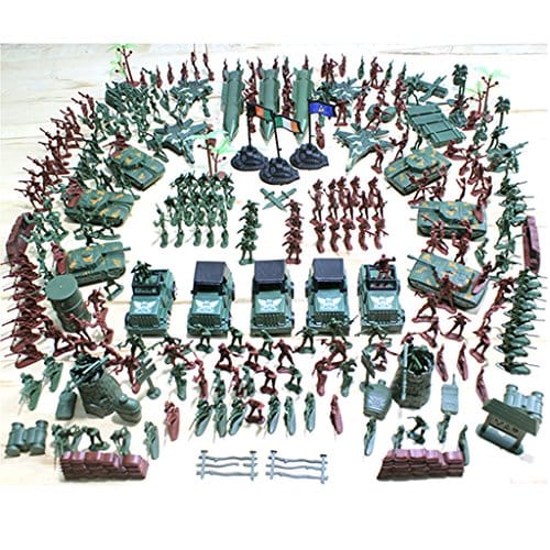 307 Pieces Army Men Playset 4cm Soldier Action Figures with Tanks Planes Flags & More Accessories