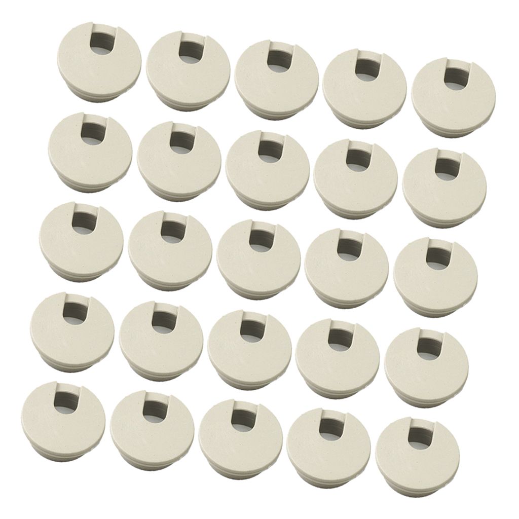 20x Computer Desk Table Grommet Cable Port Round Wire Hole Cover 35mm  White