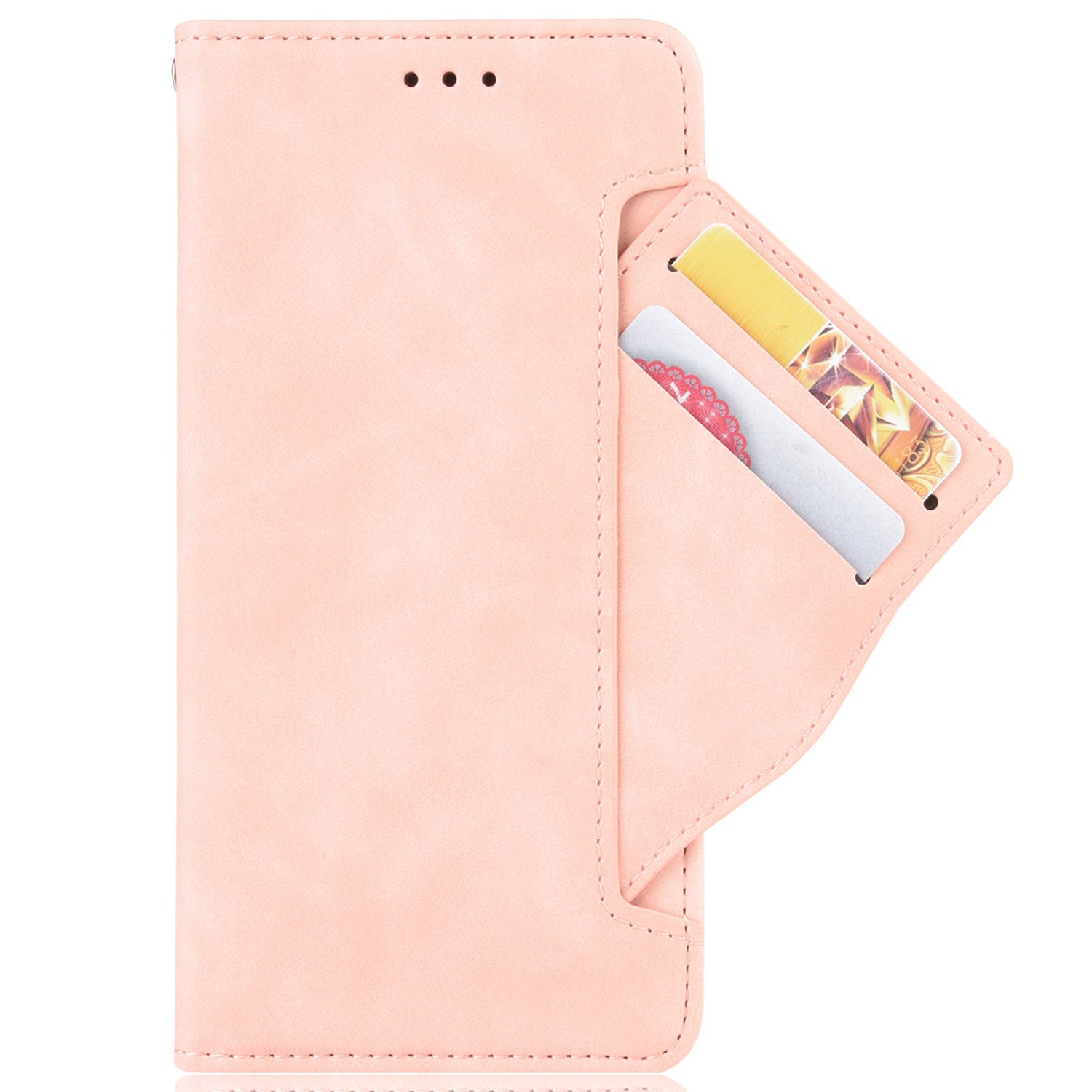 For vivo T2x 5G Stand Feature Multiple Card Slots Case PU Leather Wallet Magnetic Clasp Drop-proof Shell - Pink