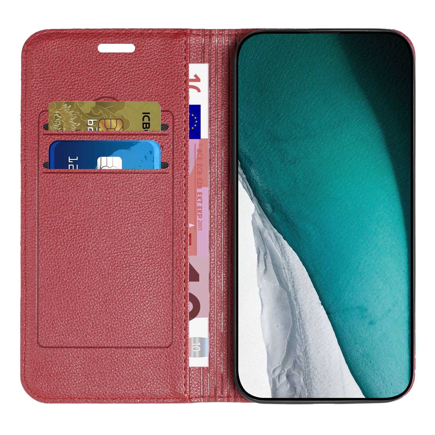 For Samsung Galaxy S20 FE 4G / FE 5G / S20 Lite / S20 FE 2022 Rhombus Embossing Litchi Texture RFID Blocking Phone Case PU Leather Stand Wallet Cover - Red