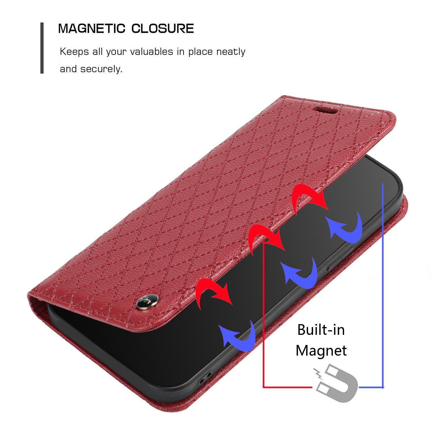 For Samsung Galaxy S20 FE 4G / FE 5G / S20 Lite / S20 FE 2022 Rhombus Embossing Litchi Texture RFID Blocking Phone Case PU Leather Stand Wallet Cover - Red