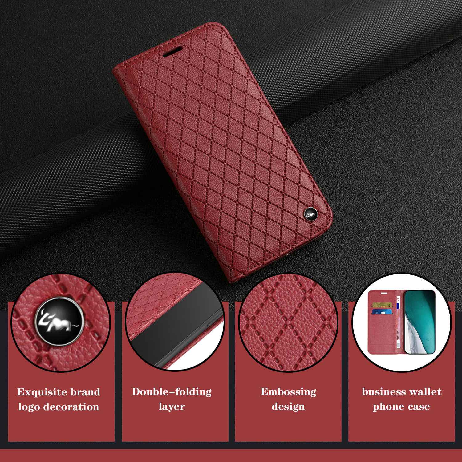 For Samsung Galaxy S20 FE 4G / FE 5G / S20 Lite / S20 FE 2022 Rhombus Embossing Litchi Texture RFID Blocking Phone Case PU Leather Stand Wallet Cover - Red