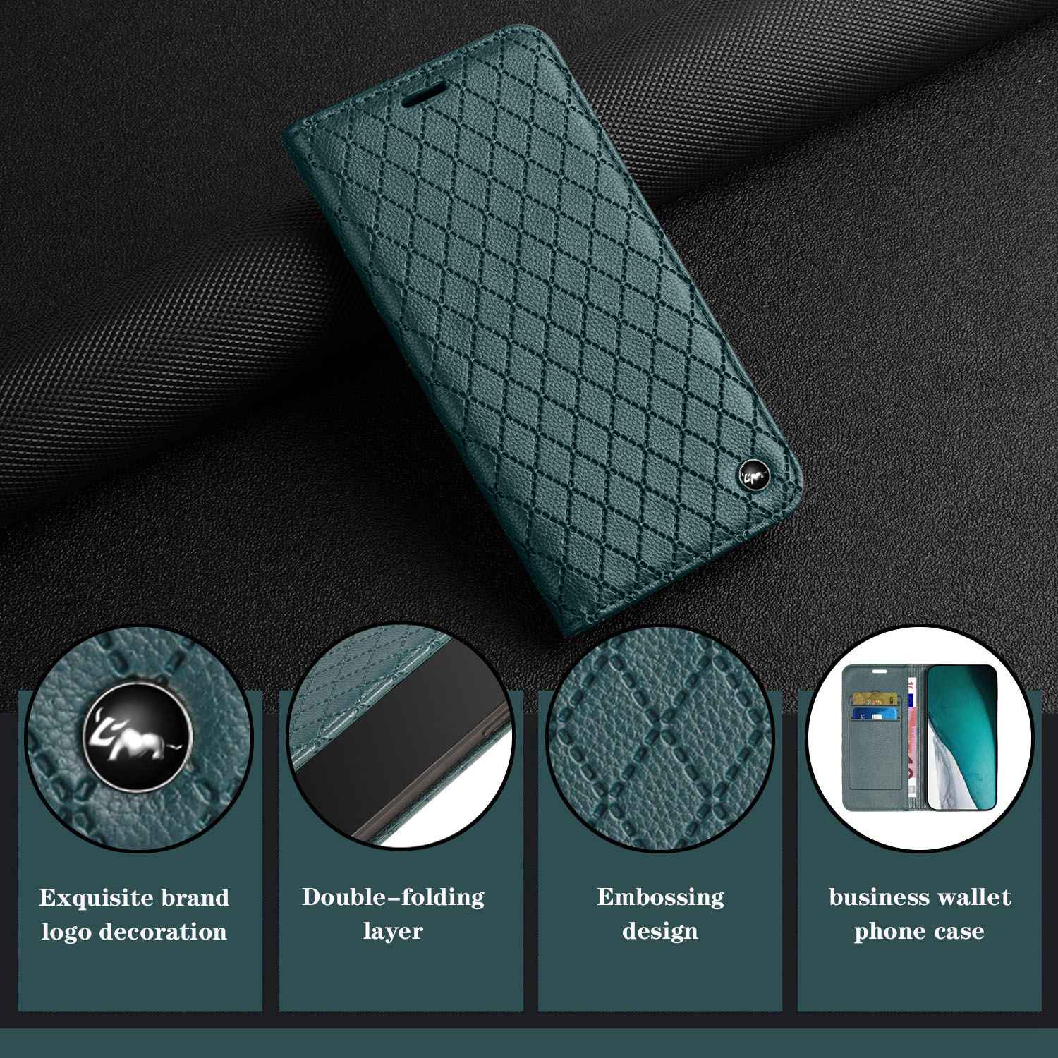 For Samsung Galaxy S20 FE 4G / FE 5G / S20 Lite / S20 FE 2022 Rhombus Embossing Litchi Texture RFID Blocking Phone Case PU Leather Stand Wallet Cover - Green