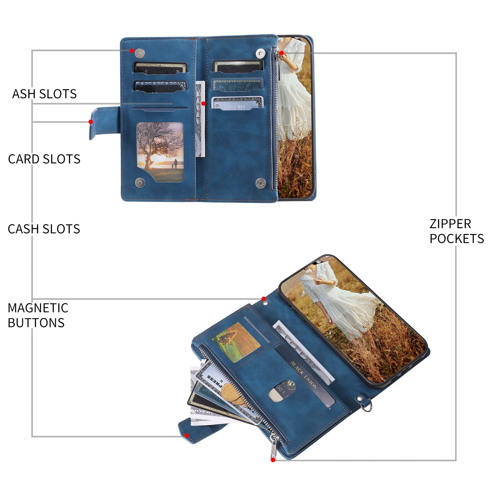 005 Style For Samsung Galaxy S20 FE 4G / 5G / S20 FE 2022 / S20 Lite, PU Leather Anti-scratch Rhombus Texture Phone Case Zipper Pocket Wallet Stand Cover with Lanyard / Strap - Blue