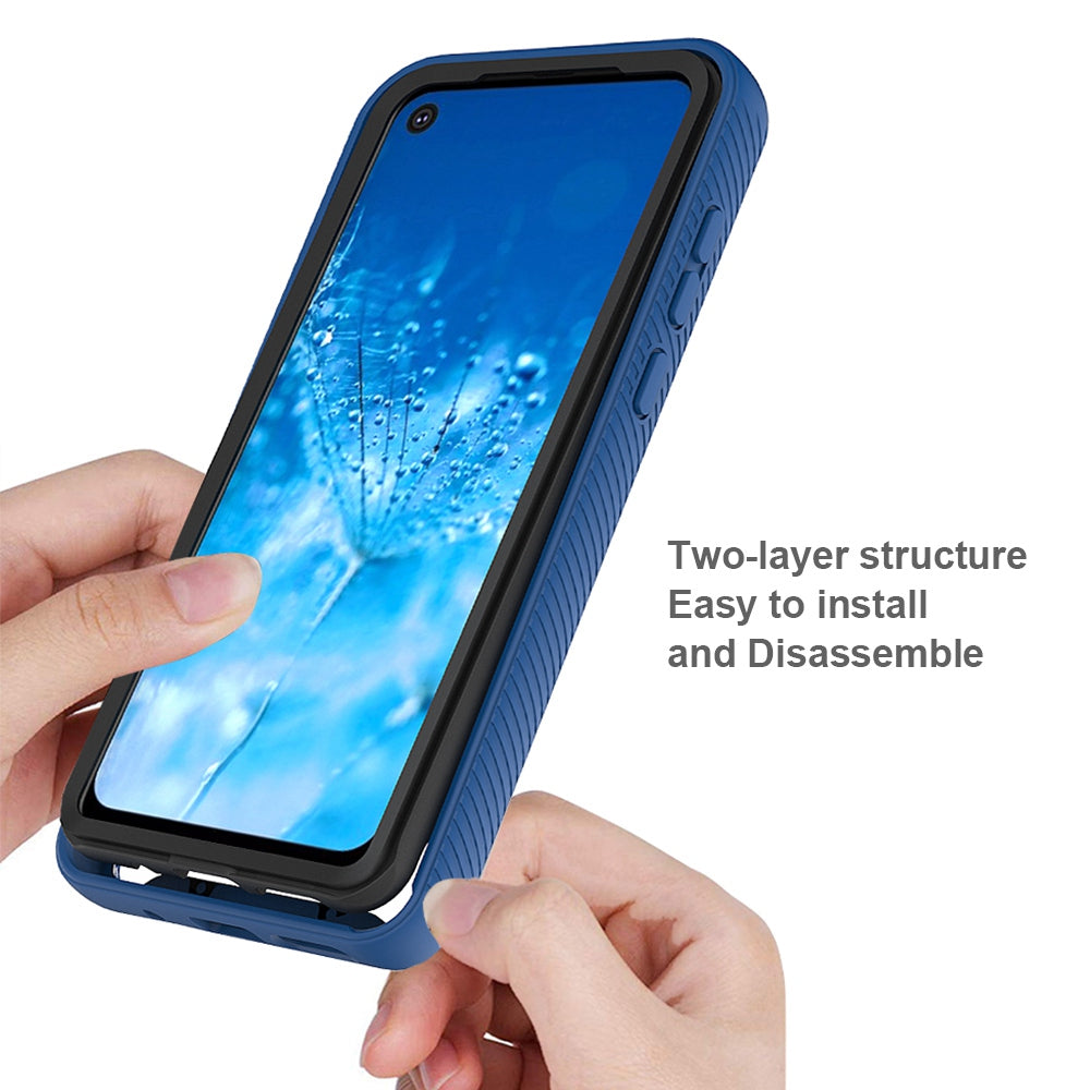 For Samsung Galaxy S20 4G / 5G Acrylic + PC + TPU Hybrid Phone Cover Anti-drop Protective Back Case - Dark Blue