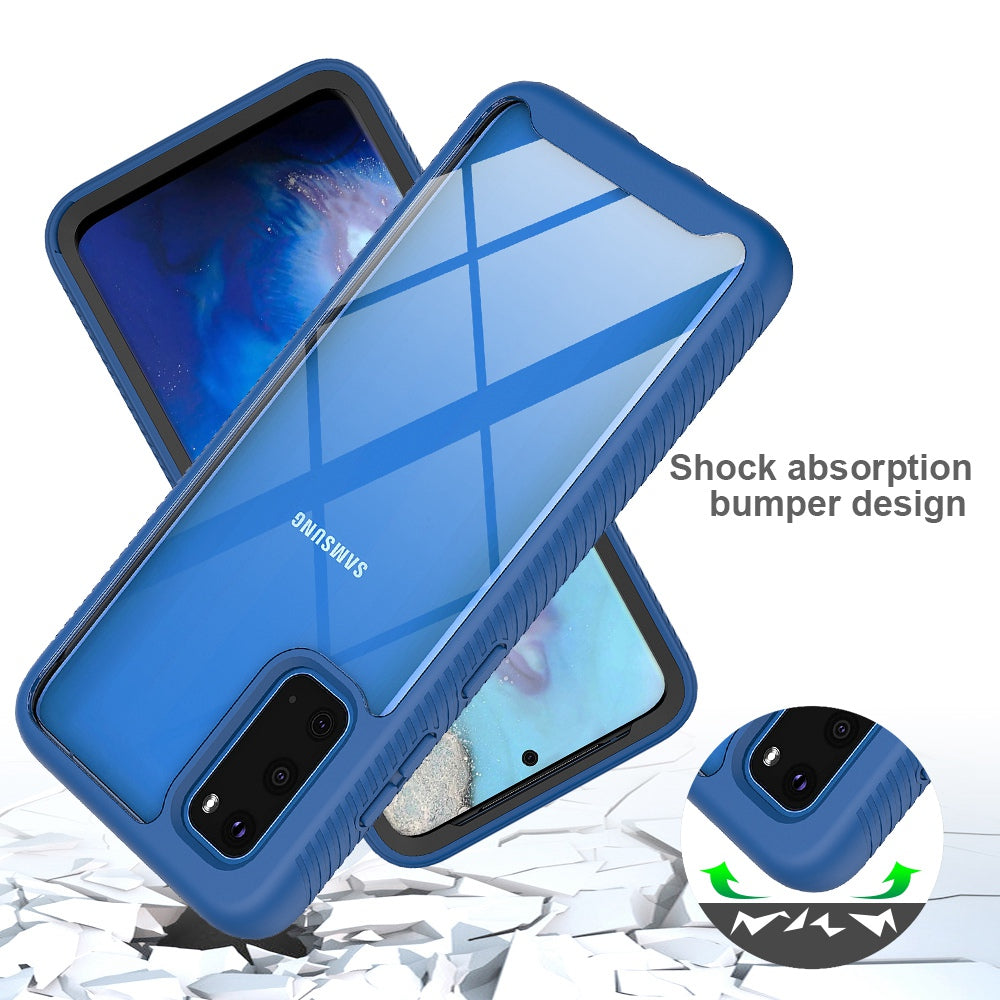 For Samsung Galaxy S20 4G / 5G Acrylic + PC + TPU Hybrid Phone Cover Anti-drop Protective Back Case - Dark Blue