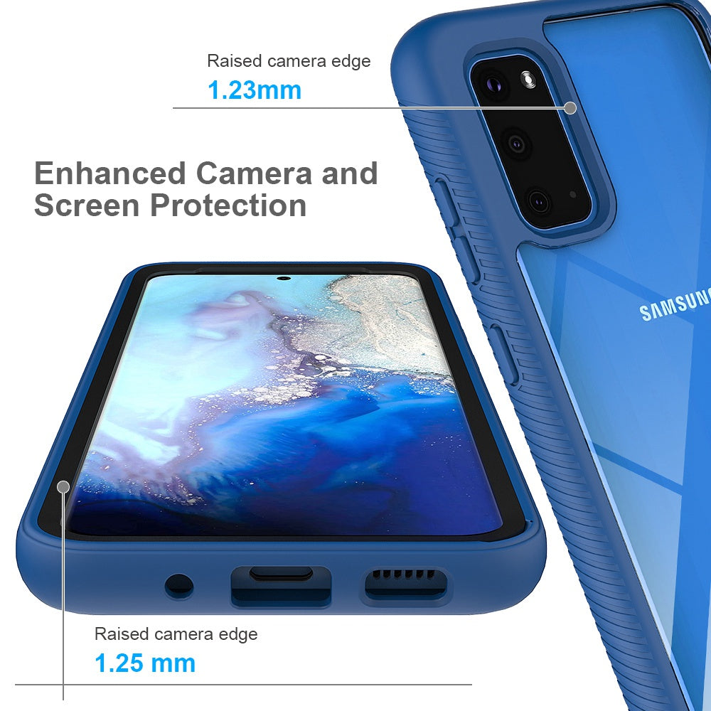 For Samsung Galaxy S20 4G / 5G Acrylic + PC + TPU Hybrid Phone Cover Anti-drop Protective Back Case - Dark Blue