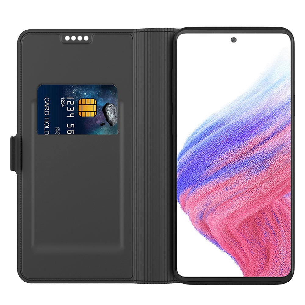 For Samsung Galaxy S20 FE 4G / FE 5G / S20 Lite / S20 FE 2022 PU Leather Flip Cover Card Slot Magnetic Closure Stand  Folio Phone Case - Black