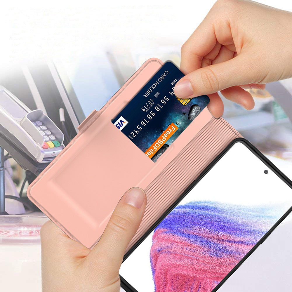 For Samsung Galaxy S20 FE 4G / FE 5G / S20 Lite / S20 FE 2022 PU Leather Flip Cover Card Slot Magnetic Closure Stand  Folio Phone Case - Rose Gold