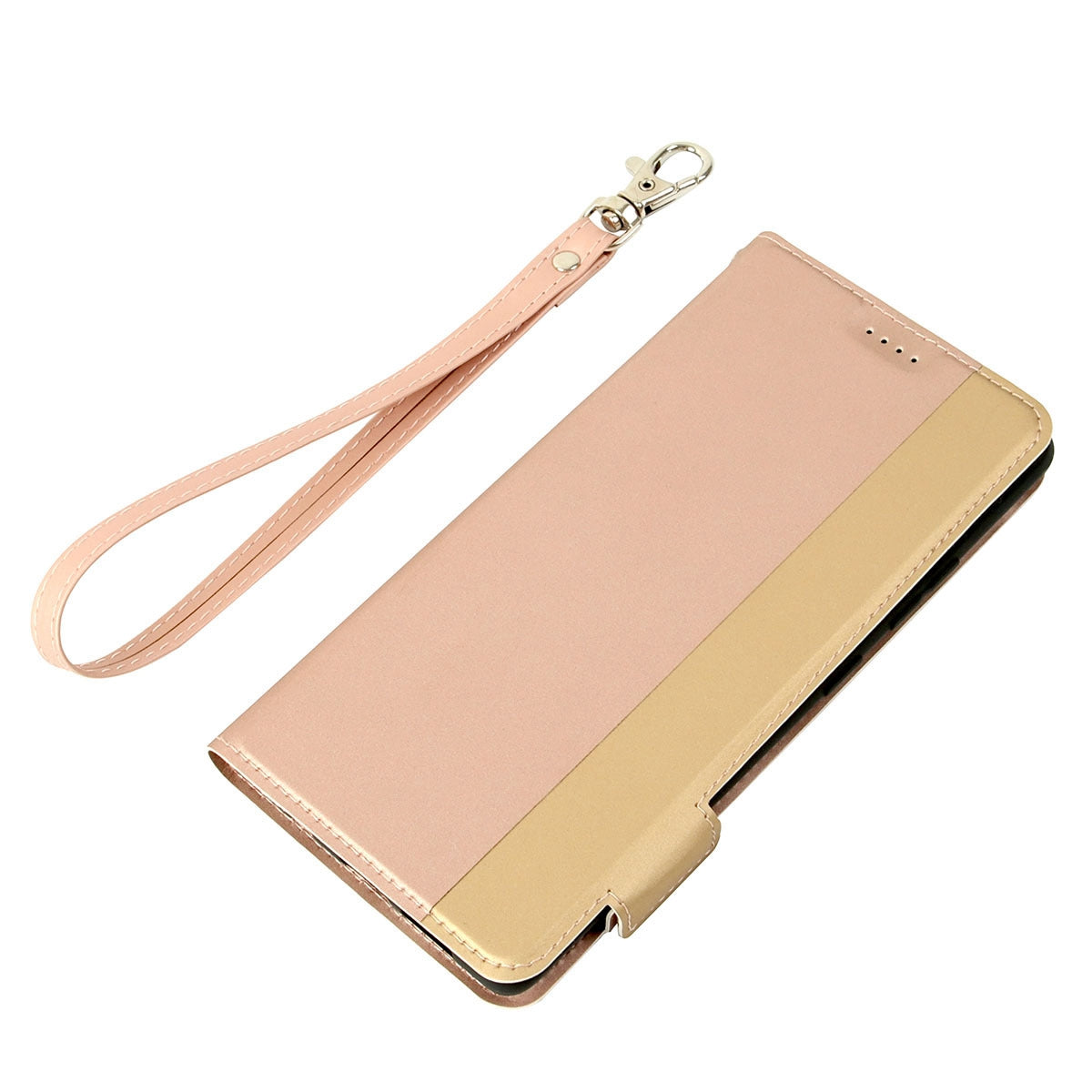 For Samsung Galaxy S20 FE / S20 FE 5G / S20 FE 2022 / S20 Lite Magnetic Clasp PU Leather Case Contrast Color Card Holder Phone Stand Cover - Rose Gold