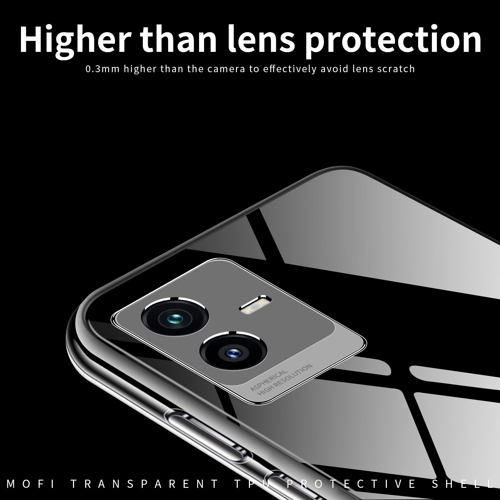 MOFI Phone Case for vivo T2x 5G, Soft TPU Anti-drop Scratch-resistant High Transparency Cover