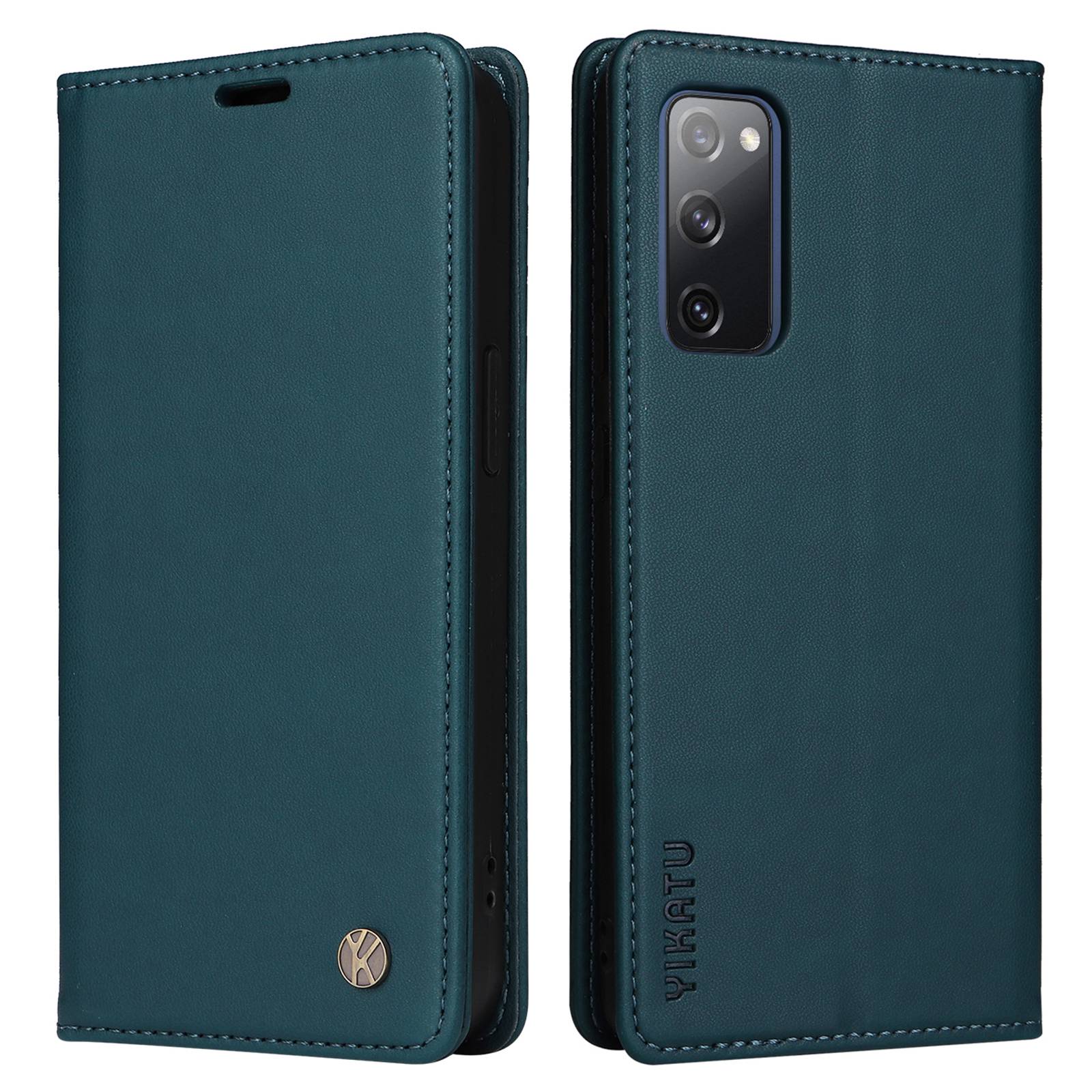 YIKATU YK- 001 for Samsung Galaxy S20 FE / S20 FE 5G / S20 FE 2022 / S20 Lite PU Leather Anti-scratch Case Phone Wallet Stand Cover - Green