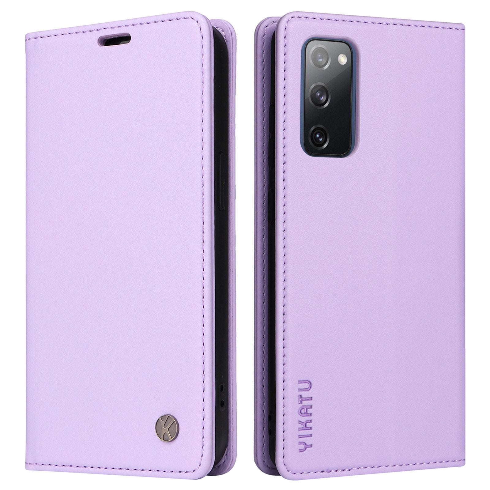 YIKATU YK- 001 for Samsung Galaxy S20 FE / S20 FE 5G / S20 FE 2022 / S20 Lite PU Leather Anti-scratch Case Phone Wallet Stand Cover - Light Purple