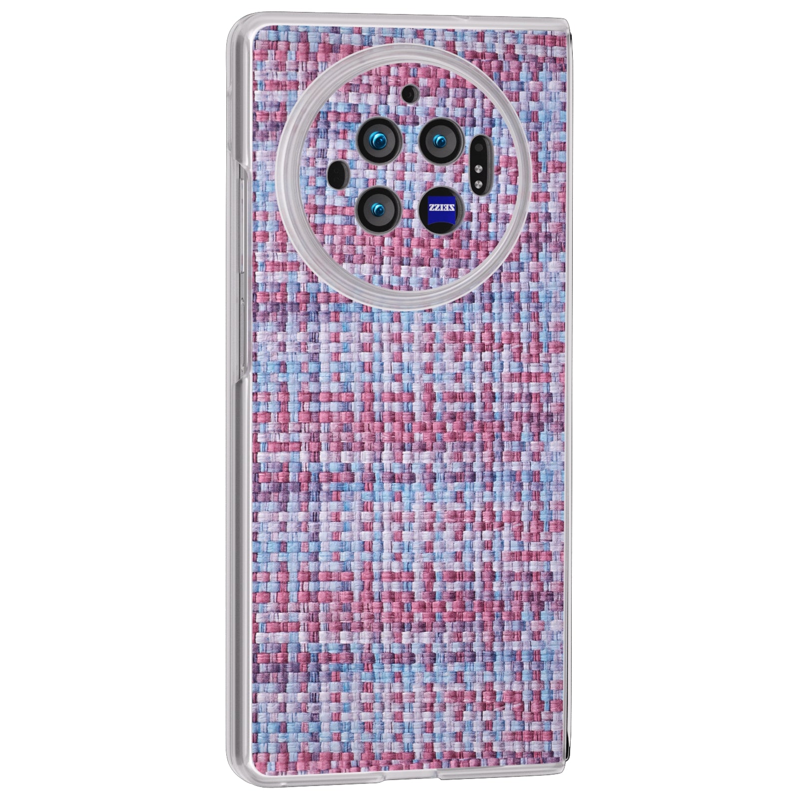 For vivo X Fold3 Case Colorful Plaid Texture Leather+PC Phone Cover - Purple