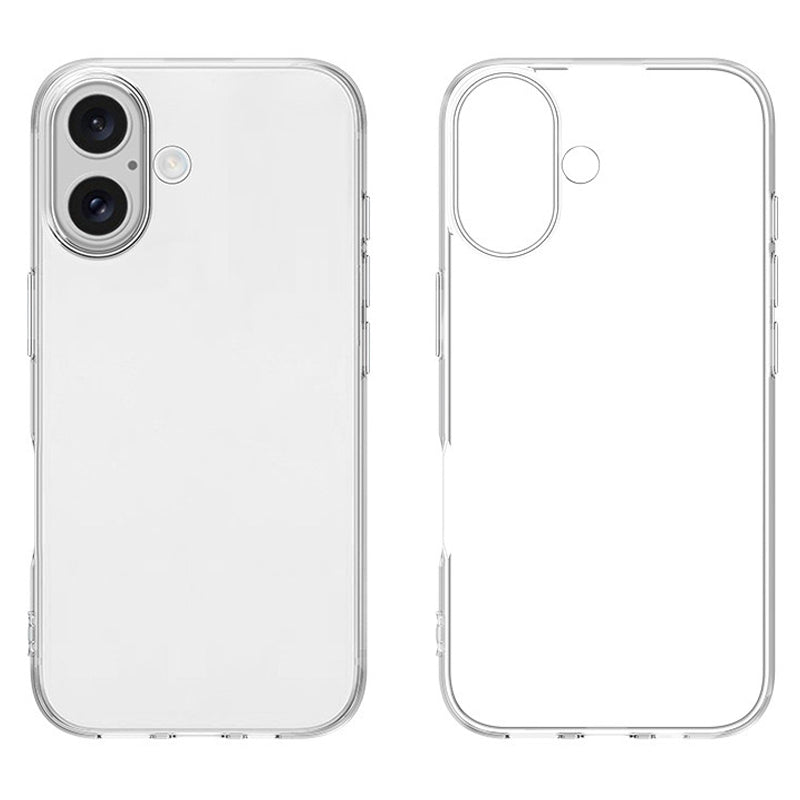 For iPhone 16 Plus Cell Phone Case Ultra-Thin Clear TPU Cover with Big Lens Hole