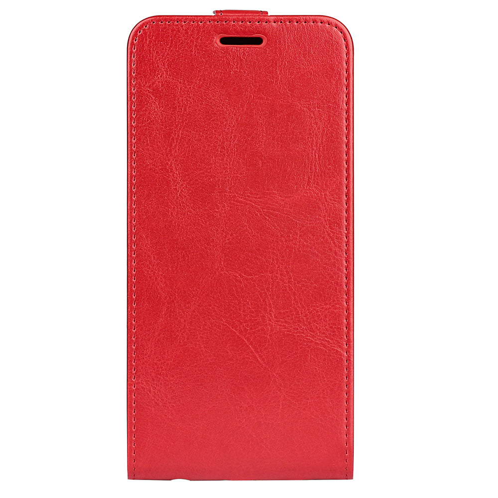 For iPhone 16 Case Card Slots Vertical Flip PU Leather Phone Cover - Red