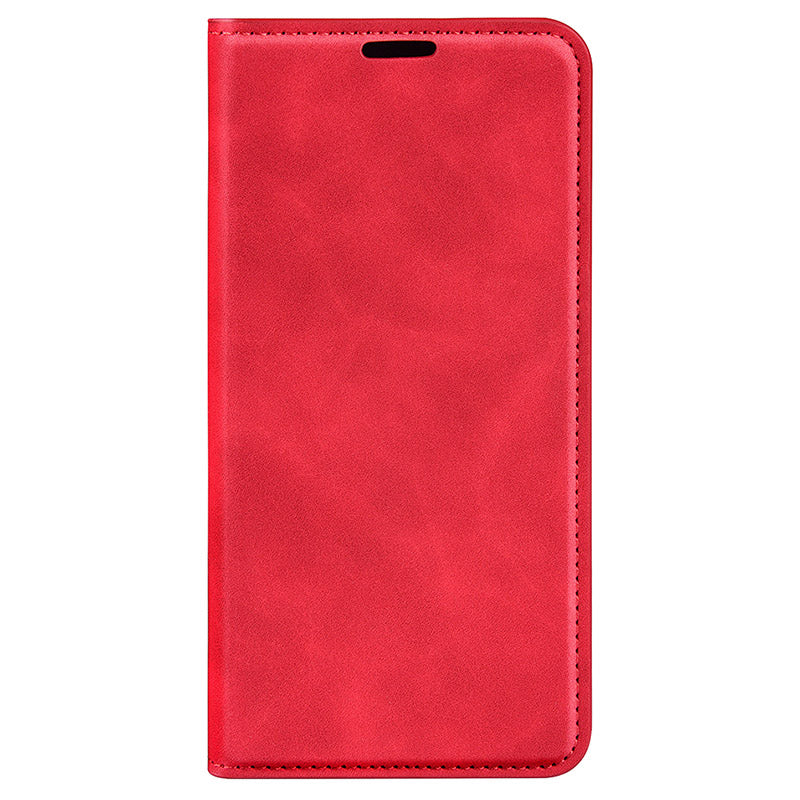 For iPhone 16 Case Card Slots Wallet Skin-Feel PU Leather Phone Cover - Red